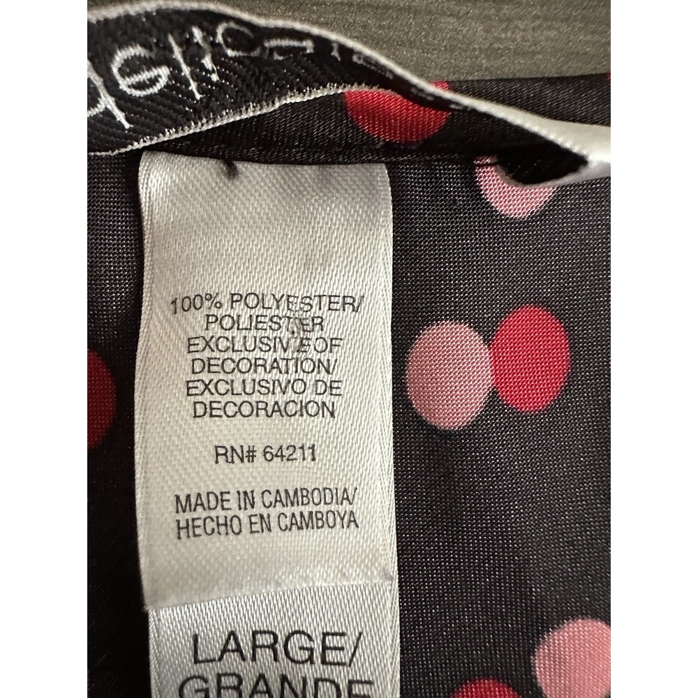 Vintage Y2K Cowl Neck L Sheer Black Pink 90s Y2K Polka Dot Whimsical Fairy Dress - Picture 7 of 7